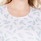 Karen Scott Blusa Plus Size Estampada com Decote Redondo Azul Tamanho 3X Feminina