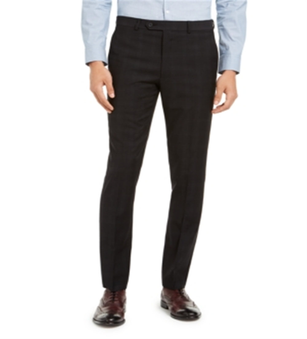 Calça jeans masculina Calvin Klein Skinny-Fit Infinite Stretch preta xadrez, tamanho 34x30