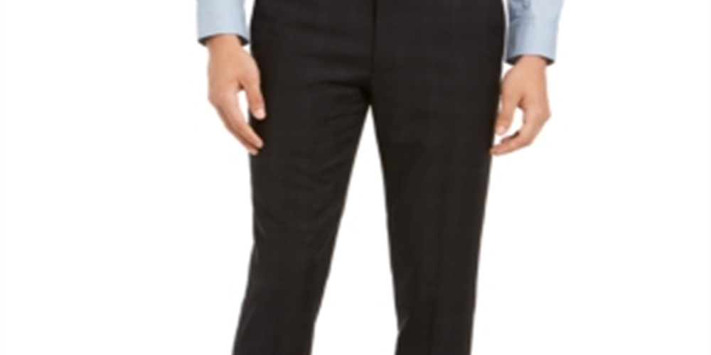 Calça jeans masculina Calvin Klein Skinny-Fit Infinite Stretch preta xadrez, tamanho 34x30