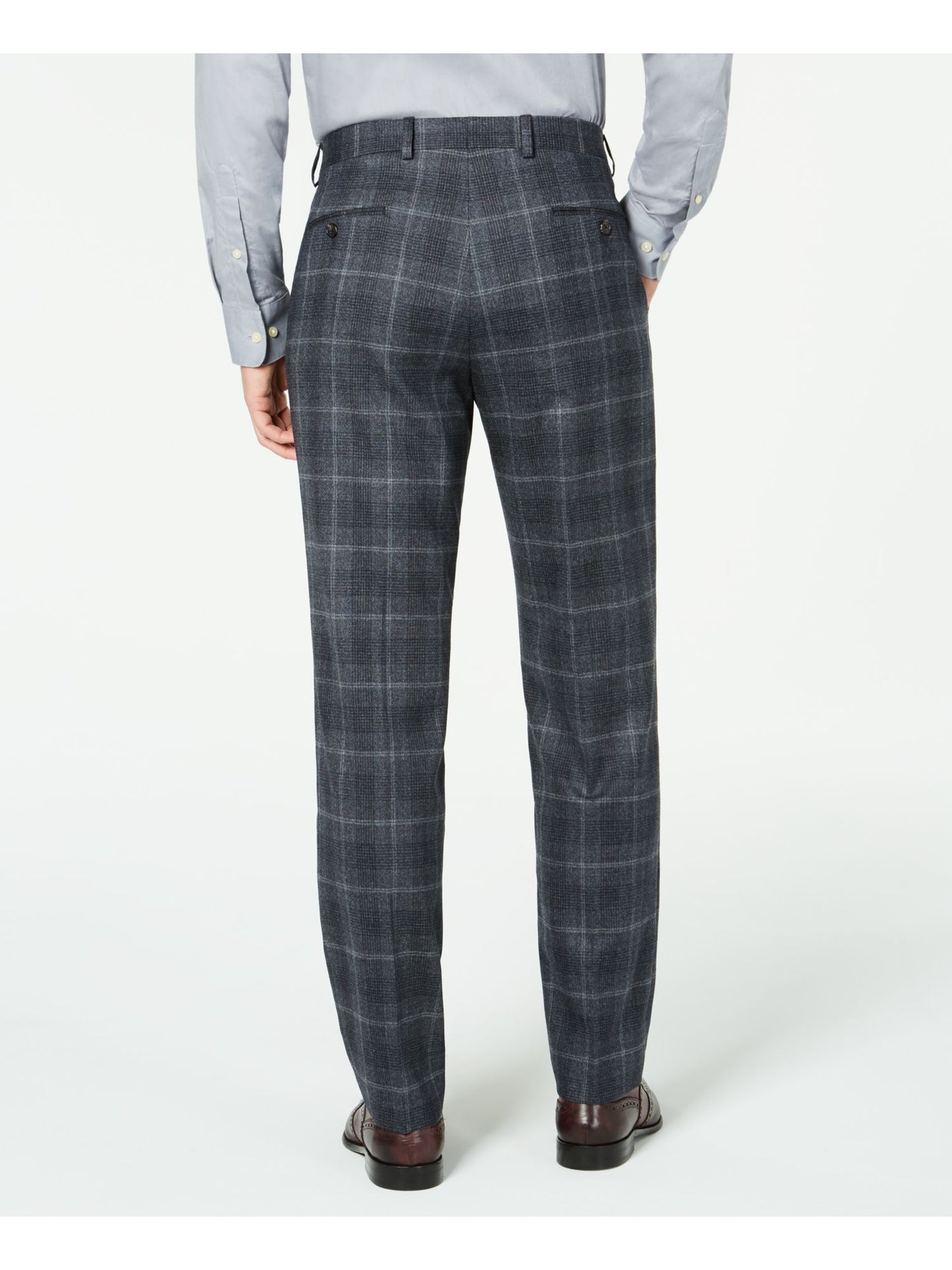 Calça social masculina Lauren by Ralph Lauren xadrez de lã preta tamanho 33x30