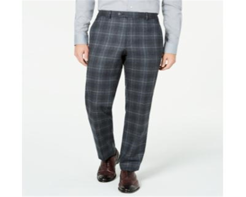 Calça social masculina Lauren by Ralph Lauren xadrez de lã preta tamanho 33x30