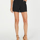 Shorts femininos INC com cinto e bolsos, cintura alta, preto, tamanho 4