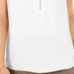 Blusa utilitária feminina com zíper frontal, branca, tamanho XS