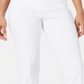 Calça capri feminina JM Collection Petite com bainha enfeitada - Branco brilhante, tamanho pequeno P
