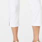 Calça capri feminina JM Collection Petite com bainha enfeitada - Branco brilhante, tamanho pequeno P