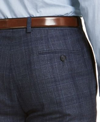 Calça Calvin Klein Masculina Windowpane Xadrez Slim Fit Azul Tamanho 29X29