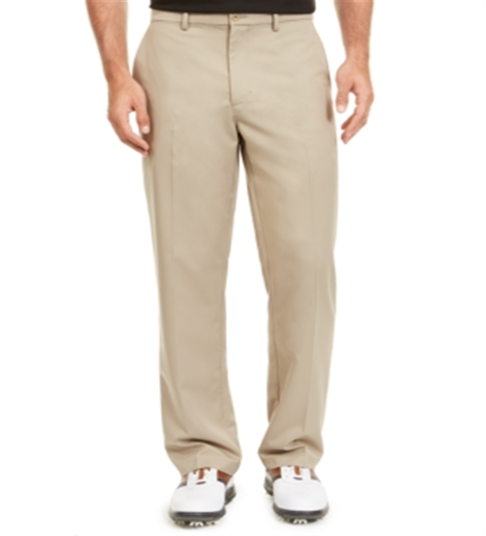 Calça masculina Greg Norman Performance RapiDry Stretch marrom tamanho 32x30