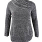 Suéter feminino estilo &amp; co com acabamento em botões, preto profundo/inverno, tamanho pequeno GG