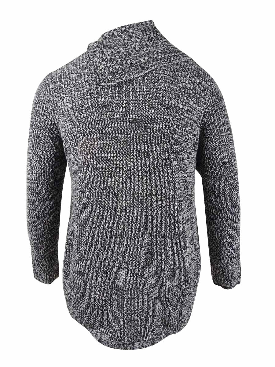 Suéter feminino estilo &amp; co com acabamento em botões, preto profundo/inverno, tamanho pequeno GG
