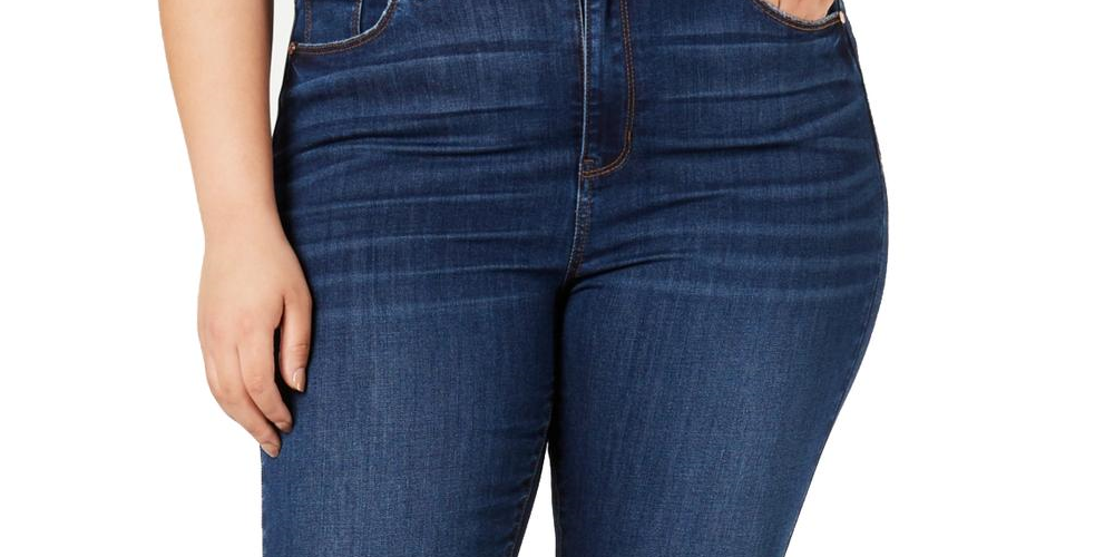 Crop Seymour de cintura alta plus size da moda rosa para mulheres, tamanho 24W