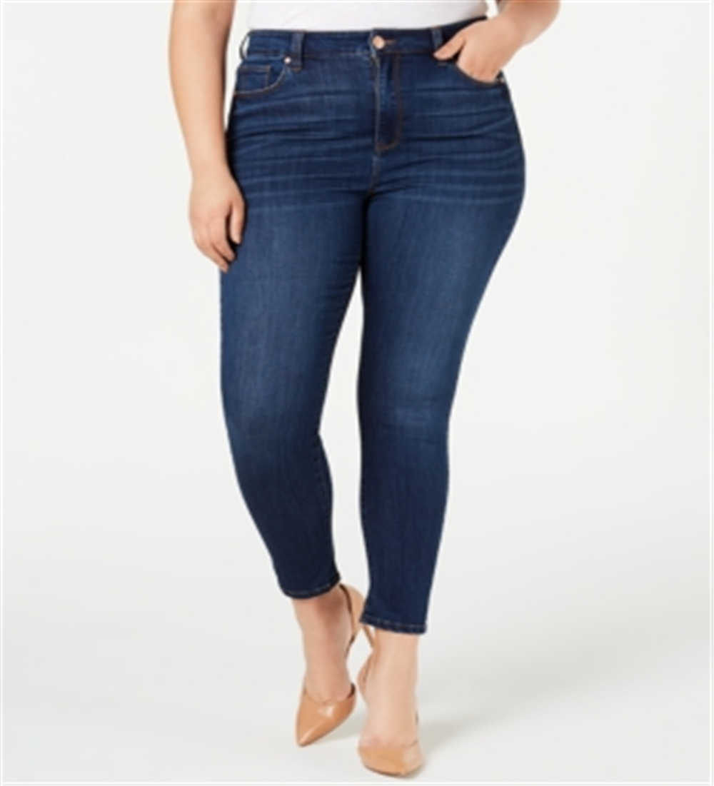 Crop Seymour de cintura alta plus size da moda rosa para mulheres, tamanho 24W