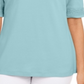 Blusa feminina Karen Scott com acabamento em crochê, azul, tamanho pequeno