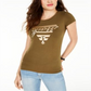 Camiseta Guess Feminina Gola Redonda Metálica com Estampa Verde Tamanho XS