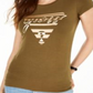 Camiseta Guess Feminina Gola Redonda Metálica com Estampa Verde Tamanho XS