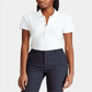 Camisa polo feminina Ralph Lauren Stretch, branca, tamanho pequeno