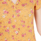 Blusa feminina Ultra Flirt com decote em V e renda nas costas, tamanho médio, dourada