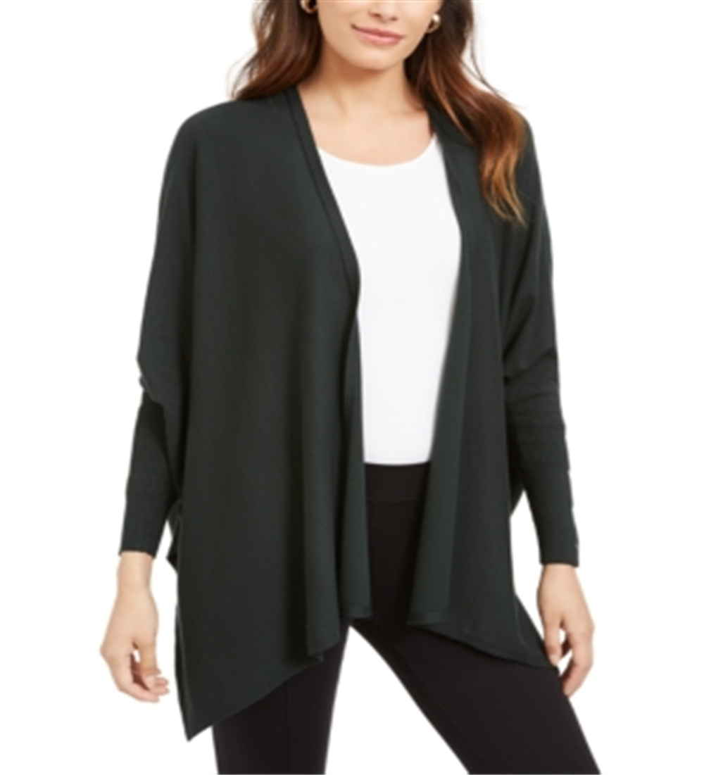 Cardigan poncho feminino Alfani com frente aberta, cor pinho esmeralda, tamanho GG