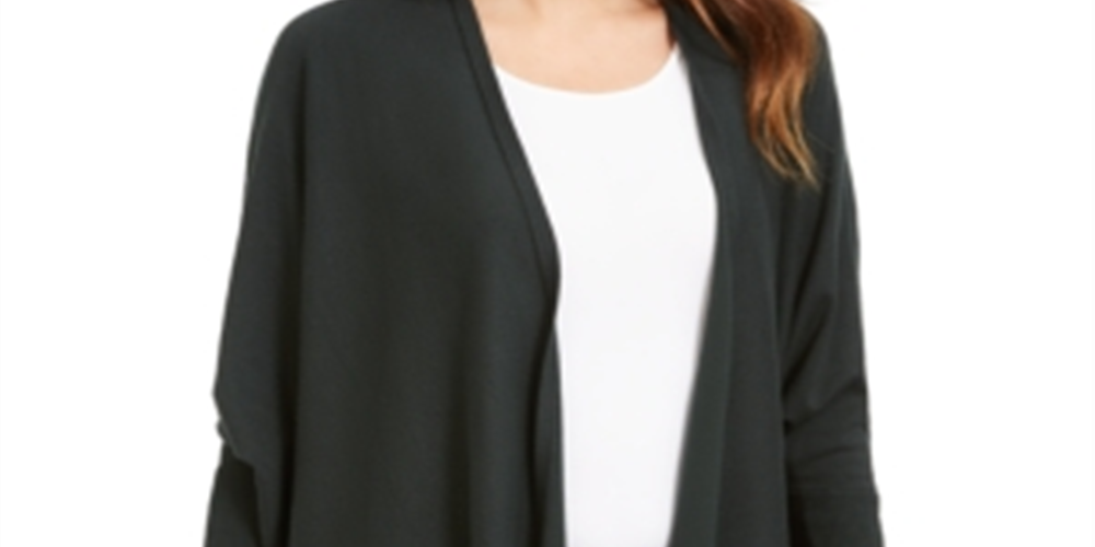 Cardigan poncho feminino Alfani com frente aberta, cor pinho esmeralda, tamanho GG