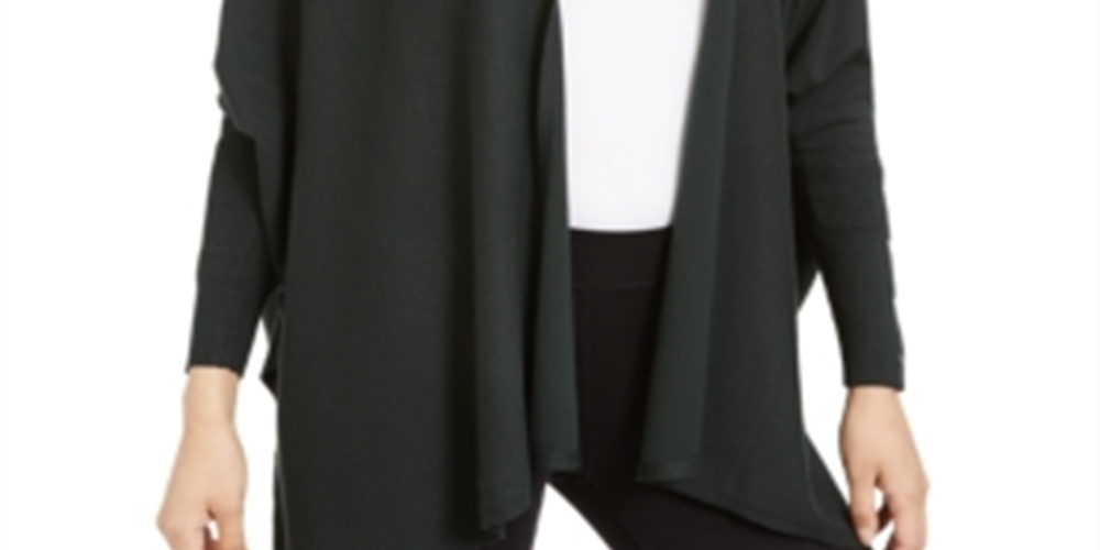 Cardigan poncho feminino Alfani com frente aberta, cor pinho esmeralda, tamanho GG