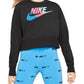 Moletom curto com logo Nike feminino, preto, tamanho GG