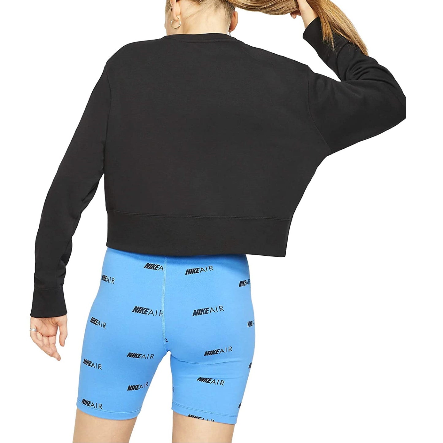 Moletom curto com logo Nike feminino, preto, tamanho GG