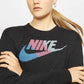 Moletom curto com logo Nike feminino, preto, tamanho GG