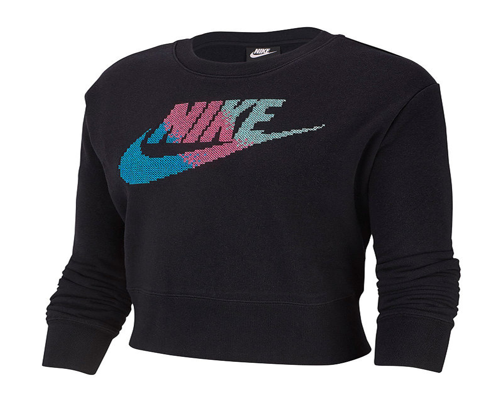 Moletom curto com logo Nike feminino, preto, tamanho GG