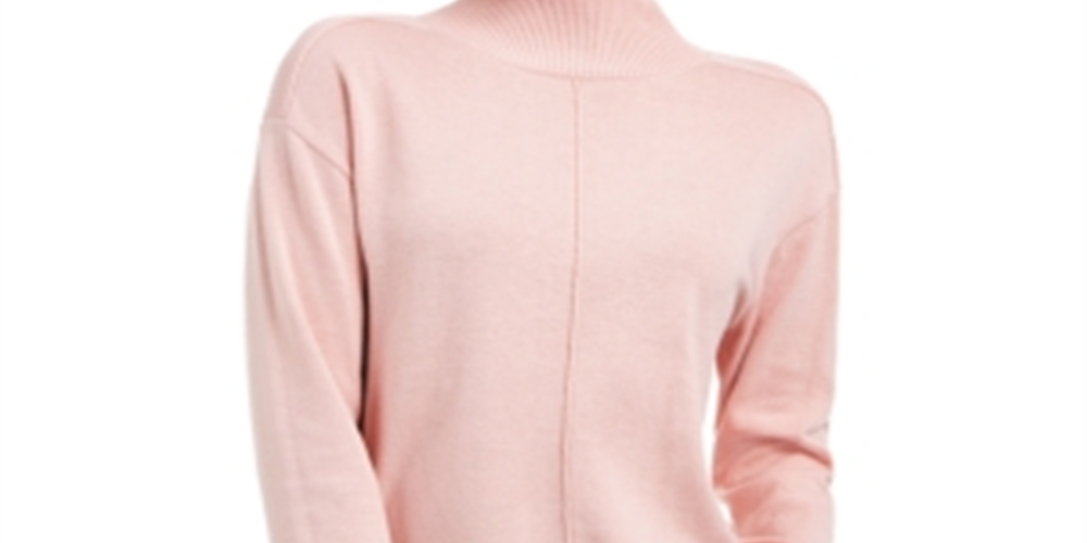 Karen Scott Suéter Feminino Erin Cotton Colorblocked Gola Mock Rosa Chá Combinação Tamanho XS