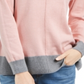 Karen Scott Suéter Feminino Erin Cotton Colorblocked Gola Mock Rosa Chá Combinação Tamanho XS