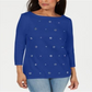 Karen Scott Top Feminino com Grommet - Azul Ultra, Tamanho P