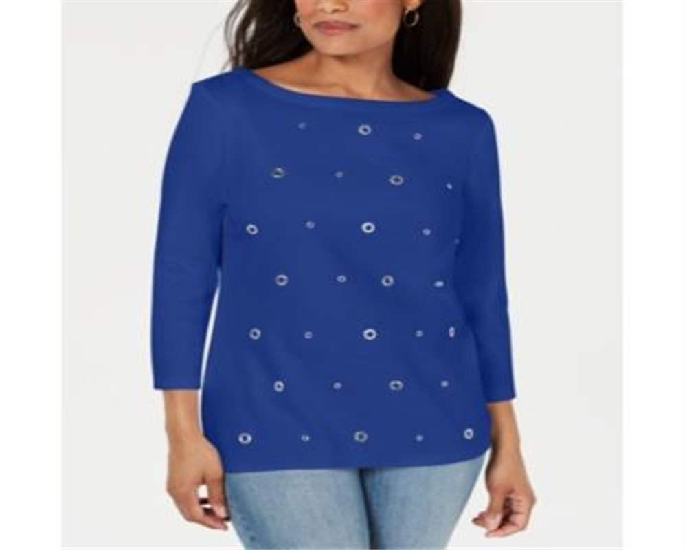 Karen Scott Top Feminino com Grommet - Azul Ultra, Tamanho P