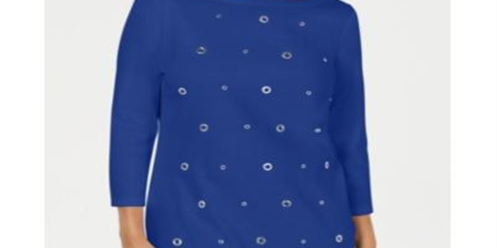 Karen Scott Top Feminino com Grommet - Azul Ultra, Tamanho P
