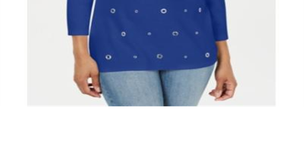 Karen Scott Top Feminino com Grommet - Azul Ultra, Tamanho P