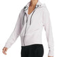 Moletom com capuz feminino DKNY Sport Logo-Cuff com zíper, rosa, tamanho grande
