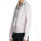 Moletom com capuz feminino DKNY Sport Logo-Cuff com zíper, rosa, tamanho grande