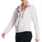 Moletom com capuz feminino DKNY Sport Logo-Cuff com zíper, rosa, tamanho grande