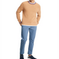 Tommy Hilfiger Geneva Regular Fit Suéter de malha canelada com pontas, marrom, tamanho G, masculino