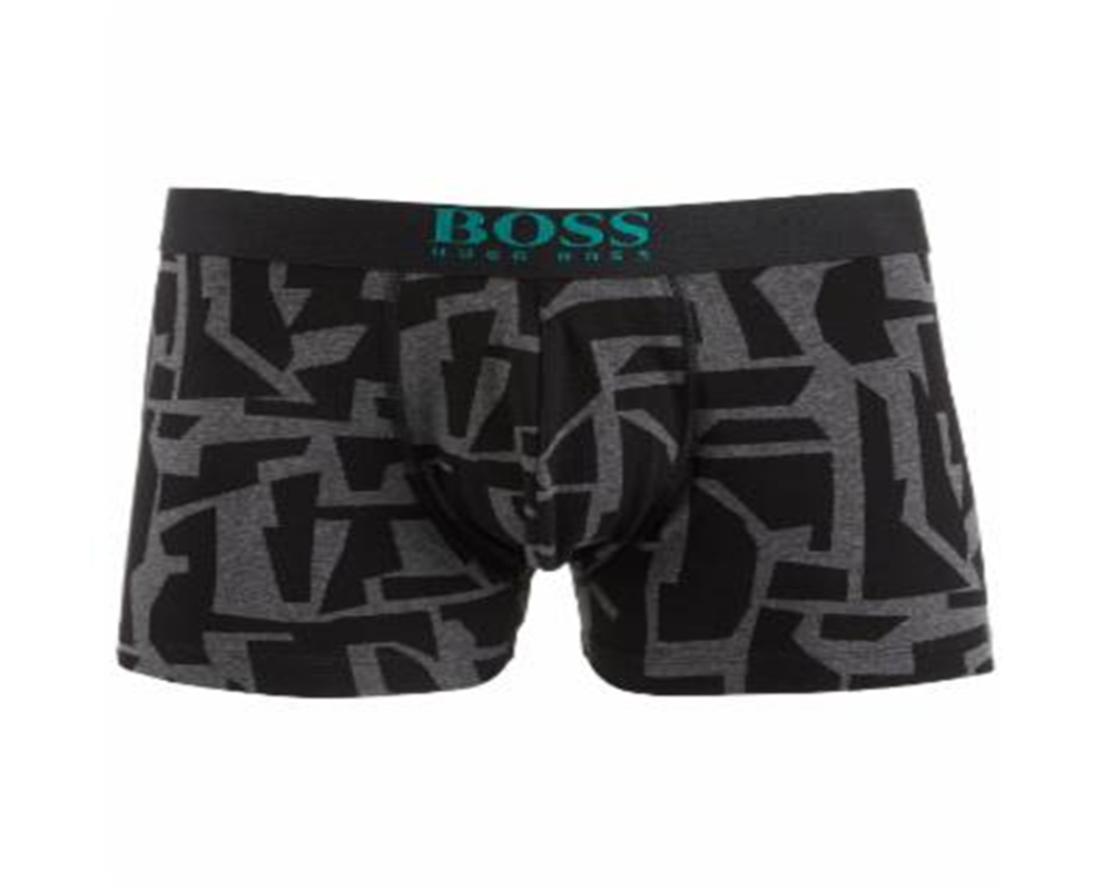 Calção de banho masculino Hugo Boss estampado preto tamanho médio