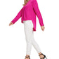 Blusa feminina DKNY com frente torcida, rosa, tamanho médio