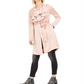 Jaqueta Duster Bar III Feminina Drape Front Rosa Tamanho X-G