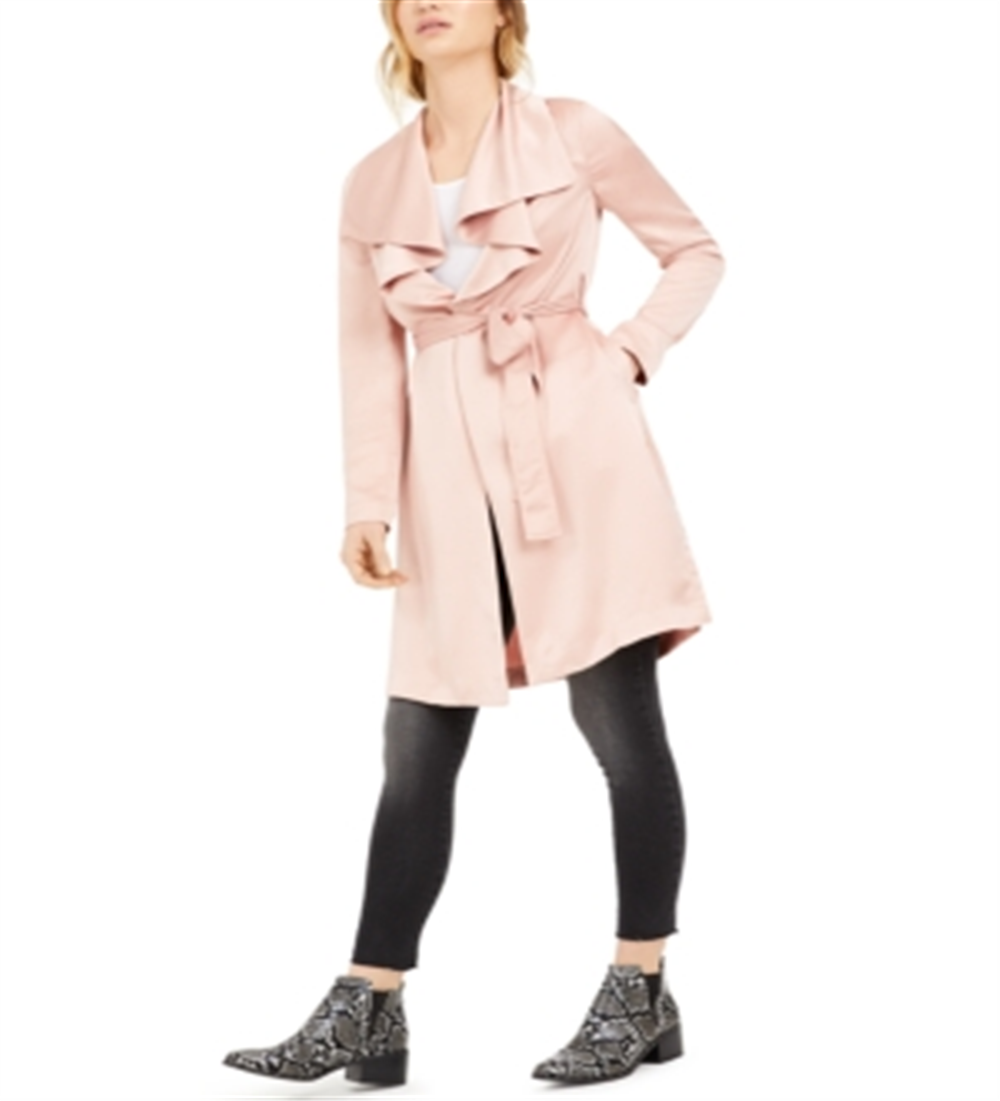 Jaqueta Duster Bar III Feminina Drape Front Rosa Tamanho X-G