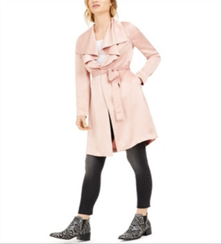 Jaqueta Duster Bar III Feminina Drape Front Rosa Tamanho X-G