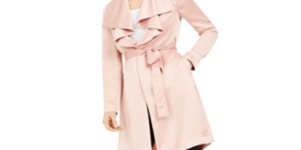 Jaqueta Duster Bar III Feminina Drape Front Rosa Tamanho X-G