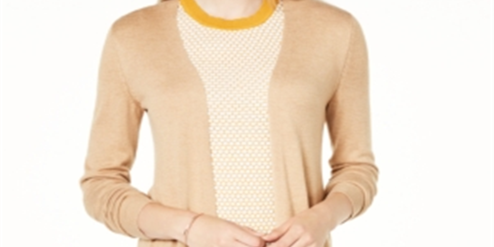 Cardigan feminino longo de malha com frente aberta Maison Jules, marrom, tamanho XX-G
