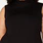 Blusa feminina Alfani Plus sem mangas com gola falsa, preta, tamanho 2X