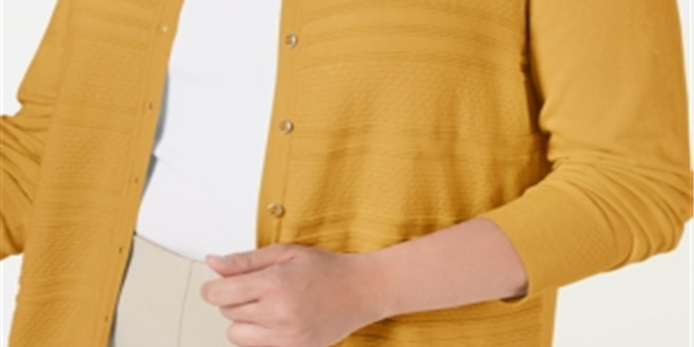 Cardigan texturizado plus size feminino Charter Club Honey Glaze tamanho 0X