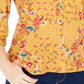Top Hippie Rose Juniors com babados e ombros descobertos, amarelo, tamanho pequeno