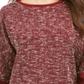 Top feminino Charter Club com manga 3/4 e acabamento em laço, vermelho, tamanho 2XL