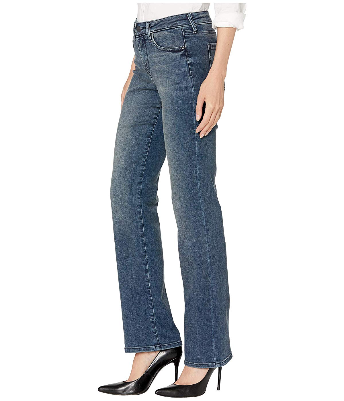 Calça jeans reta Marilyn feminina NYDJ em azul lombardo, tamanho 4
