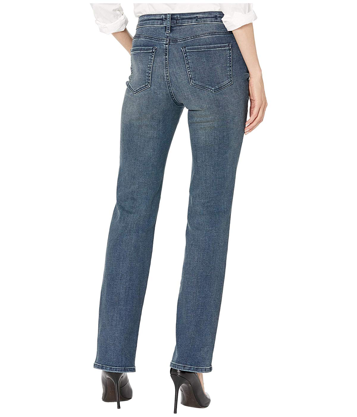 Calça jeans reta Marilyn feminina NYDJ em azul lombardo, tamanho 4